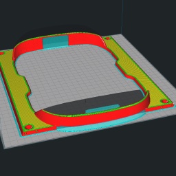 Model sliced in Cura. Shows the number of walls used to make shortie fender parts 100% solid.