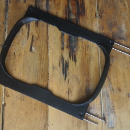 Ribs semi-inserted into the frame.