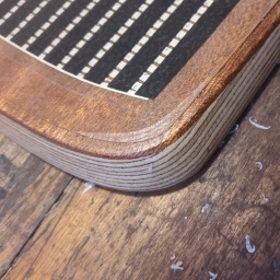 The corner of the sensor chiseled down.