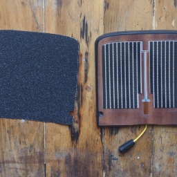 The new grip tape and the pad ready to apply it. After the scotch-brite I applied some Osmo oil on the paint for further protection.